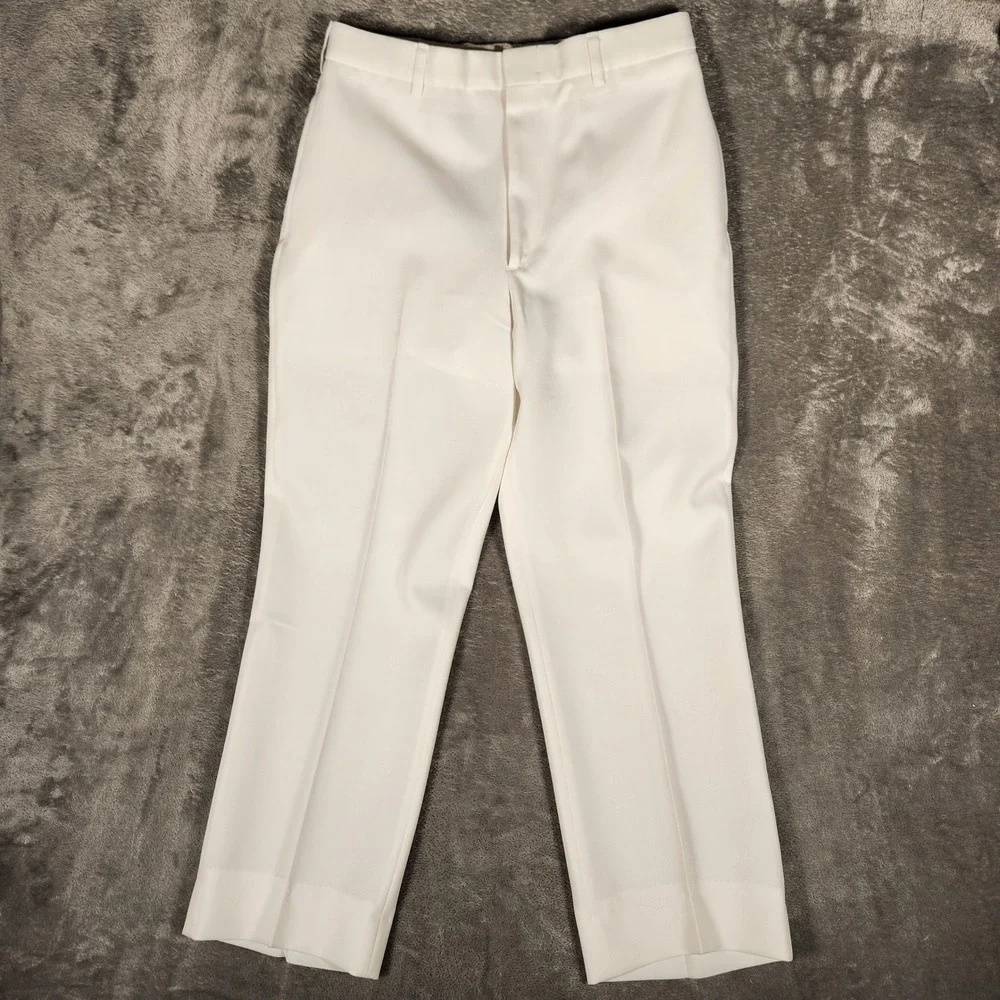 U.S. Navy Dress Trousers Men 33R White Excellent Military‎ Uniform Creighton